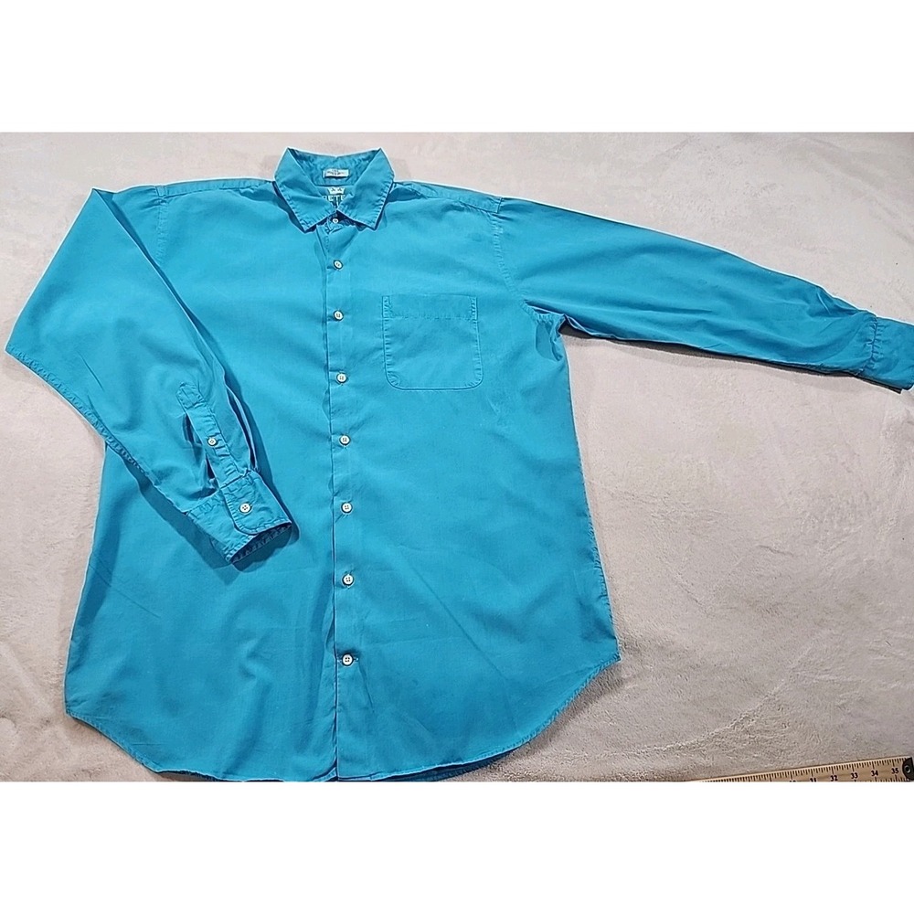 Peter Millar Seaside Collection Button Up Long Sleeve Tourquise Blue Large